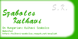 szabolcs kulhavi business card